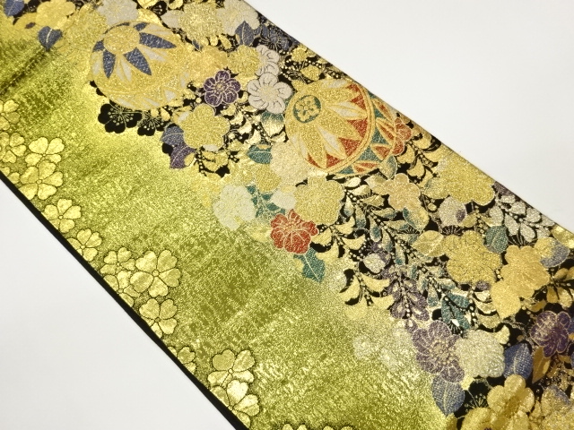 JAPANESE FUKURO OBI / WOVEN SAKURA & TSUJIGAHANA